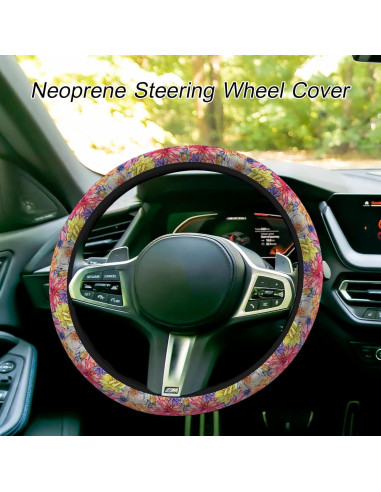 Cubierta de Volante Universal SISROW 15 Pulgadas Floral