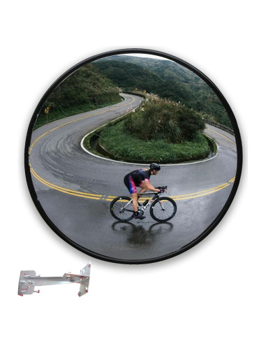 Espejo de Seguridad Convexo Vilmon 61 cm Ajustable Negro