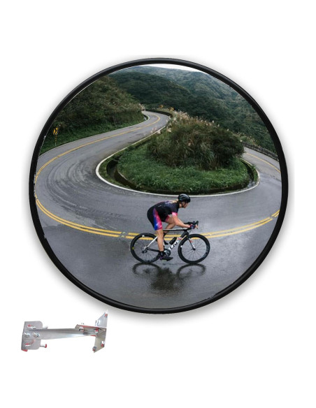 Espejo de Seguridad Convexo Vilmon 61 cm Ajustable Negro