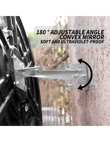 Espejo de Seguridad Convexo Vilmon 61 cm Ajustable Negro