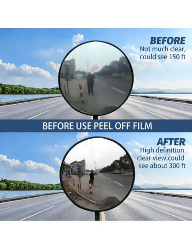 Espejo de Seguridad Convexo Vilmon 61 cm Ajustable Negro