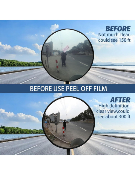 Espejo de Seguridad Convexo Vilmon 61 cm Ajustable Negro