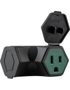 Extensor de 3 Salidas GE 84080, Adaptador Exterior Verde 2