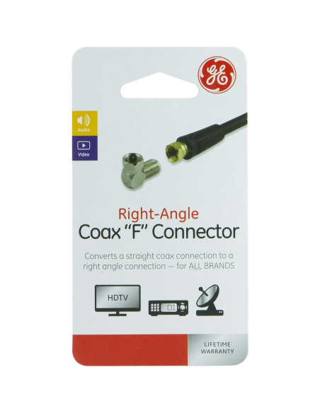 Adaptador Coaxial F tipo Ángulo Recto GE 90 RG59 RG6