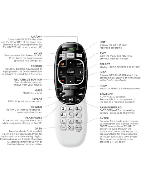 Paquete de 2 controles remotos universales Genie RC73 DirecTV Paquete de 2 controles remotos universales Genie RC73 DirecTV