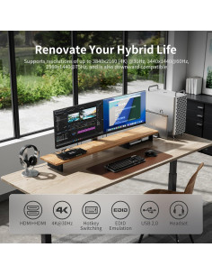 Interruptor KVM TESmart 2 Monitores HDMI 4K 30Hz 2