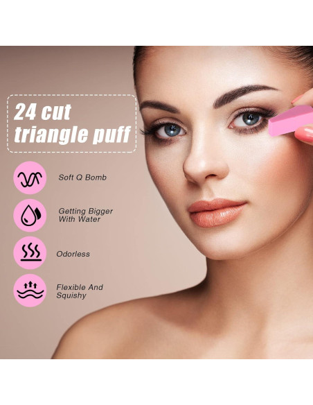 480 Esponjas de Maquillaje Lounsweer en Forma de Cuña - 4 Colores