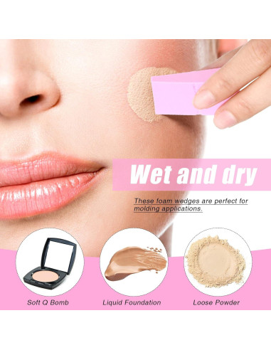 480 Esponjas de Maquillaje Lounsweer en Forma de Cuña - 4 Colores