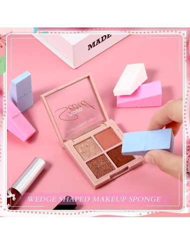480 Esponjas de Maquillaje Lounsweer en Forma de Cuña - 4 Colores