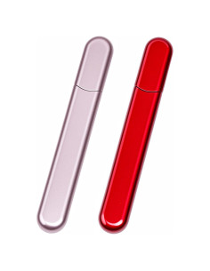 2 Pulidores de Uñas de Vidrio Diodiva con Estuche - Oro Rosa y Rojo
