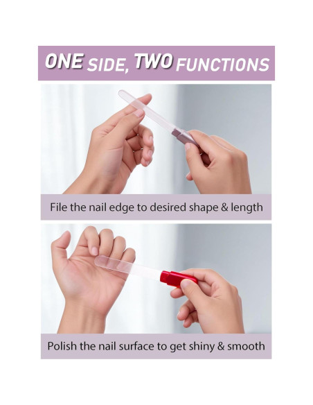 2 Pulidores de Uñas de Vidrio Diodiva con Estuche - Oro Rosa y Rojo