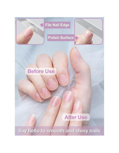 2 Pulidores de Uñas de Vidrio Diodiva con Estuche - Oro Rosa y Rojo