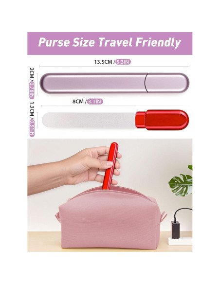 2 Pulidores de Uñas de Vidrio Diodiva con Estuche - Oro Rosa y Rojo