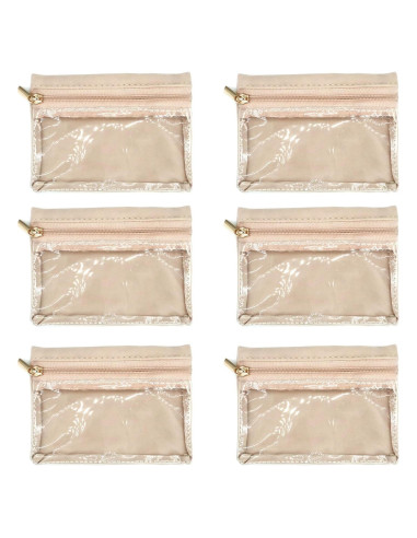 Bolsas de Joyería Pequeñas CUTEABC 6 Piezas Terciopelo Beige