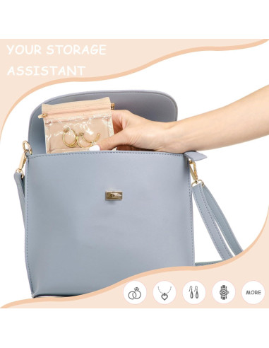 Bolsas de Joyería Pequeñas CUTEABC 6 Piezas Terciopelo Beige