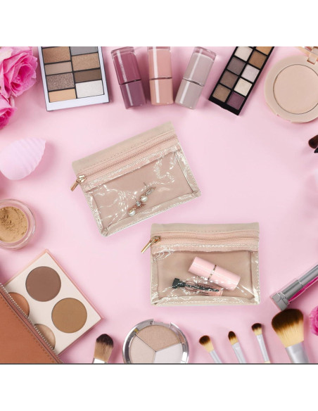 Bolsas de Joyería Pequeñas CUTEABC 6 Piezas Terciopelo Beige