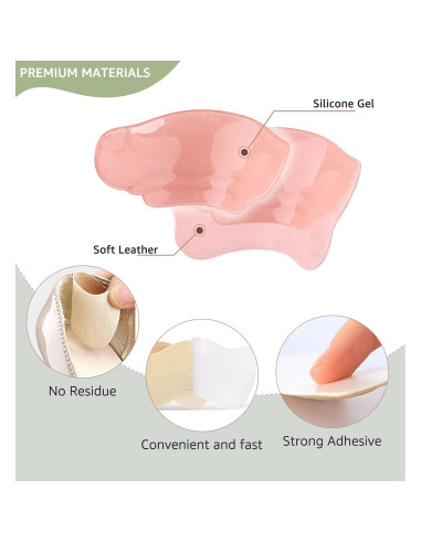 Almohadillas de Gel para el Talón HiRui - 4 Pares Antideslizantes