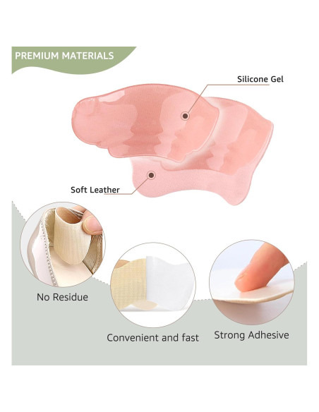 Almohadillas de Gel para el Talón HiRui - 4 Pares Antideslizantes