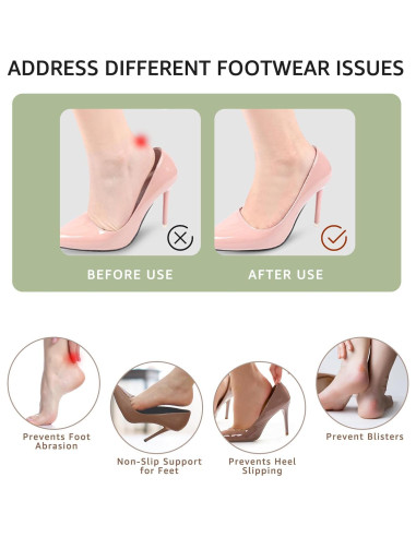 Almohadillas de Gel para el Talón HiRui - 4 Pares Antideslizantes