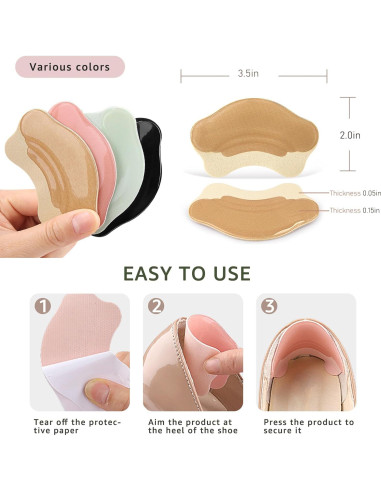 Almohadillas de Gel para el Talón HiRui - 4 Pares Antideslizantes