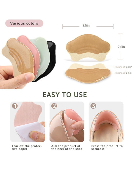 Almohadillas de Gel para el Talón HiRui - 4 Pares Antideslizantes