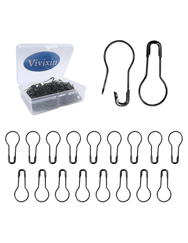 Alfileres de Seguridad de Metal Negro Vivixin 200pcs 21mm