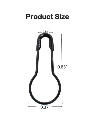 Alfileres de Seguridad de Metal Negro Vivixin 200pcs 21mm