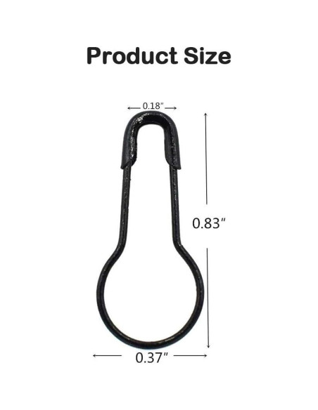 Alfileres de Seguridad de Metal Negro Vivixin 200pcs 21mm
