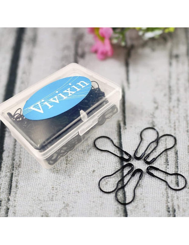 Alfileres de Seguridad de Metal Negro Vivixin 200pcs 21mm