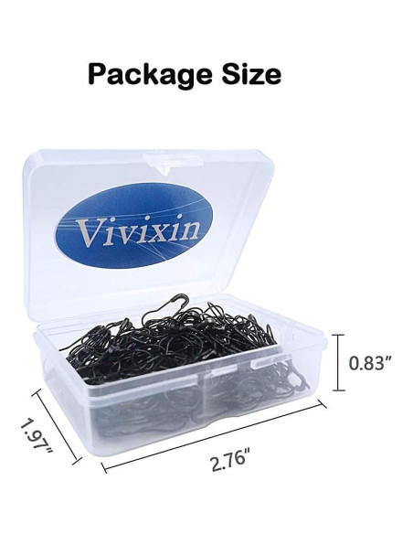 Alfileres de Seguridad de Metal Negro Vivixin 200pcs 21mm