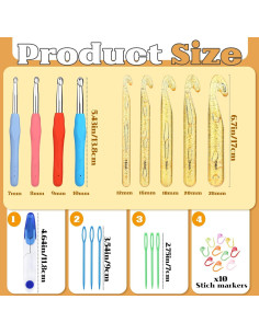 Juego de Ganchillos Ergonómicos JUPEAN 27 Piezas con Estuche 2