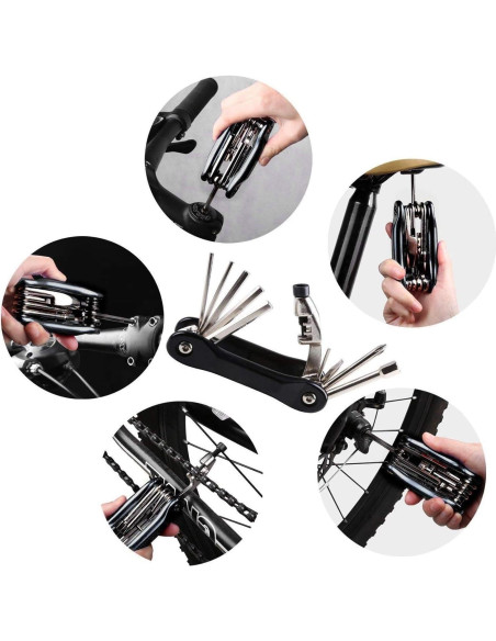 Kit de Herramientas para Bicicleta YBEKI MU01 - 10 en 1 con Bomba 210 PSI