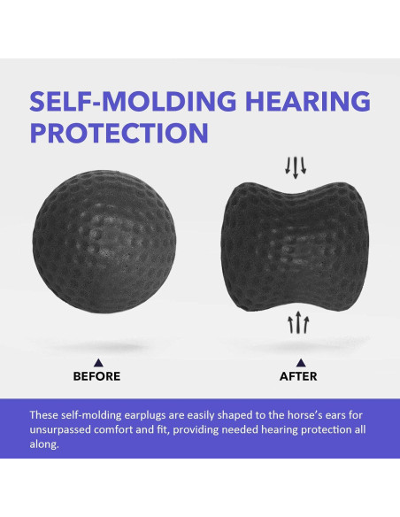 Tapones para Oídos Harrison Howard EaseFit para Caballos - Mars Negro