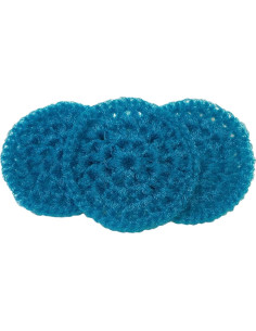 Set de 3 Estropajos Redondos de Ganchillo Turquesa - Nylon 2