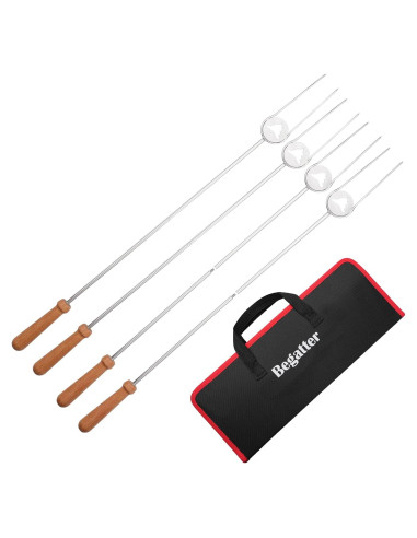 Palos para Asar Hot Dogs y Malvaviscos Begatter 81 cm - 4 Piezas