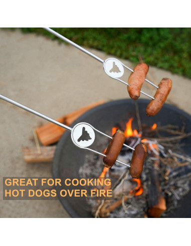 Palos para Asar Hot Dogs y Malvaviscos Begatter 81 cm - 4 Piezas