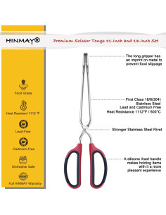 Juego de Pinzas de Tijera HINMAY Acero Inoxidable 33 cm y 28 cm 2