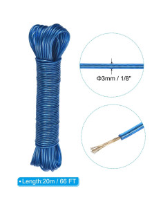 Cuerda para Ropa PATIKIL 3mm x 20m Recubierta de Plástico 2