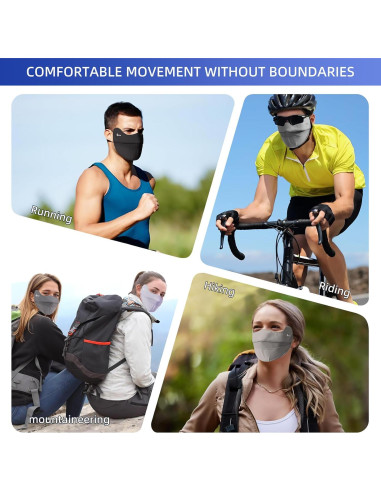 Mascarilla Solar UPF50+ Unisex Negra para Correr y Ciclismo