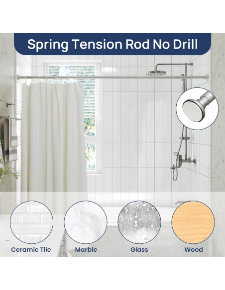 Varilla de Cortina de Ducha EnjoyBasics 76-162 cm Acero Inoxidable