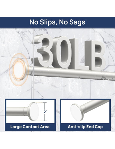 Varilla de Cortina de Ducha EnjoyBasics 76-162 cm Acero Inoxidable