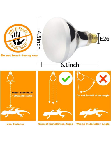 Lámpara de Calor UVA UVB 125W LUCKY HERP para Reptiles