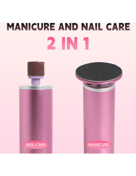 Lima Eléctrica para Pies AJPQCE con 60 Discos y 5 Brocas Rosa