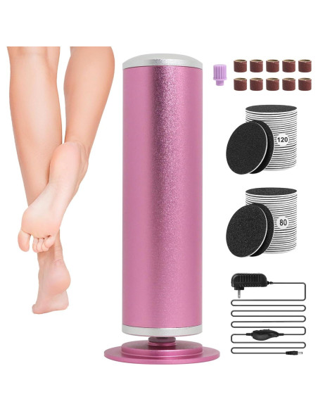 Lima Eléctrica para Pies AJPQCE con 60 Discos y 5 Brocas Rosa