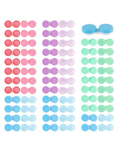 Paquete de 50 estuches para lentes de contacto coloridos