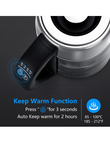 Hervidor Eléctrico Aigostar 1.7L con Infusor y Control de Temperatura