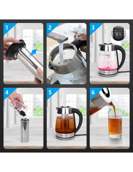 Hervidor Eléctrico Aigostar 1.7L con Infusor y Control de Temperatura