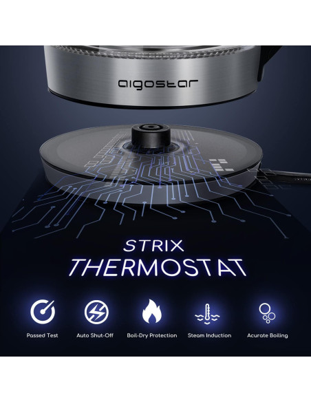 Hervidor Eléctrico Aigostar 1.7L con Infusor y Control de Temperatura