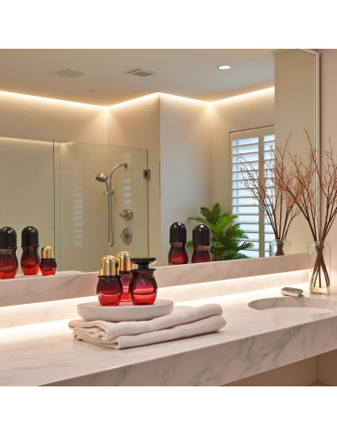 Set de 2 Botellas de Vidrio Rojo 50ML con Rodillo PurYupearl