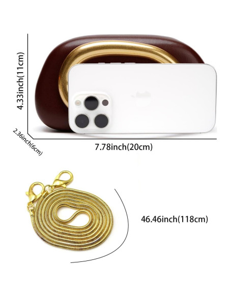 Bolso de Mano de Noche para Mujeres - Cuero PU Rojo Vino